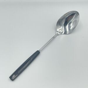 Vintage EKCO Chromium Plated 11" Spoon Serving Black Handle MCM MADE IN USA